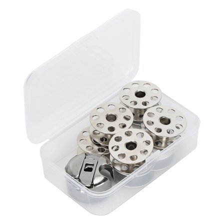 10 stk. spolehylster i metal, spole og vandrende fod til industriel symaskine