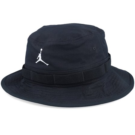 Jordan - Apex Jumpman Black/Black/White Bucket Bucket Black Hat - @ Hatstore