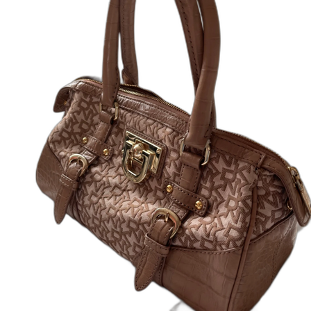 DKNY monogram handväska // Beige/guld