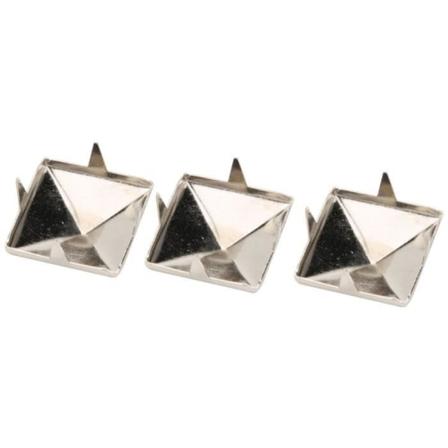BEL-7423055275637-pyramidnit 100 stycken fyrkantig pyramid Punknitar 4 klobultar nitverktyg Guld Silver 12 mm / 0,