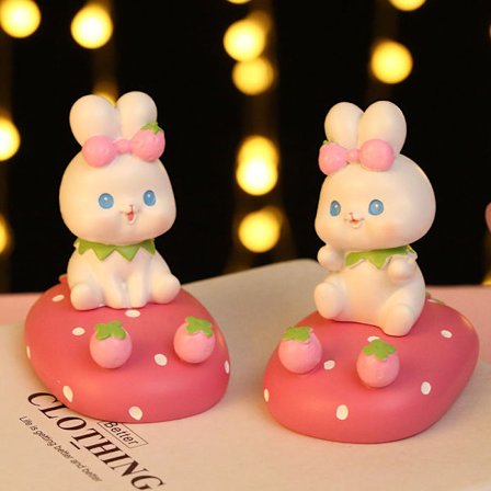 2 honning jordbær Kanin mobiltelefon sete jente hjerte mobil