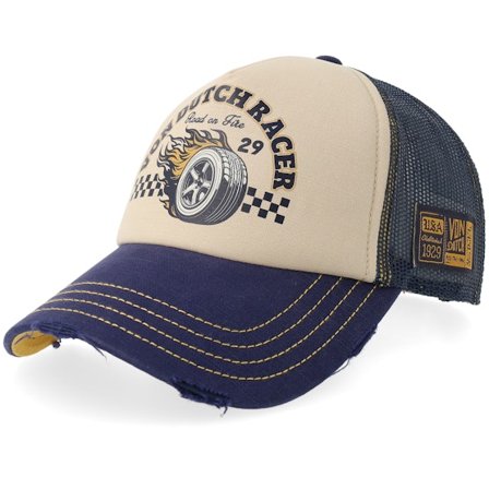 Von Dutch - Beige trucker Caps - Crew Screen Retro White/Navy A-frame Trucker @ Hatstore
