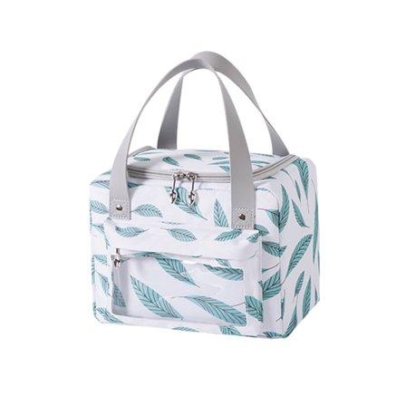 Bærbar Isoleret Madtaske med Stor Kapacitet til Picnic Hvide Blade