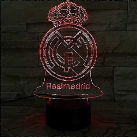 Wekity 3D LED nattlys illusjonslampe 16 fargeendring dekorlampe perfekte gaver til barn (hval) (Real Madrid)