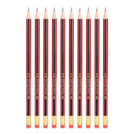 10 stk. grafitblyanter med viskelæder træmaling tegning skitsering skrivekunstner blyant HB