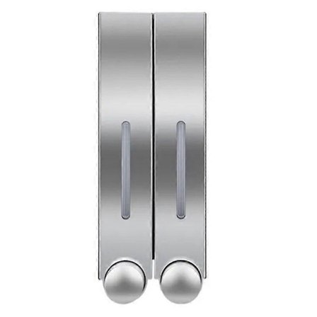 420 ml:n saippua-annostelija, manuaalinen, seinään kiinnitettävä, kylpyhuoneen shampoo, suihkugeeli, käsien desinfiointiaine, monipäinen annostelija, 