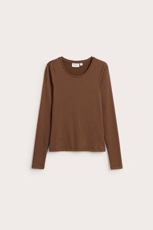Kappahl | Enkel topp med lange ermer | Brun