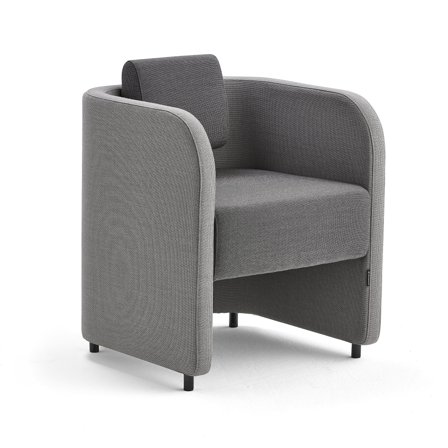 Armsessel COMFY mit Beinen, Wollbezug hellgrau/dunkelgrau