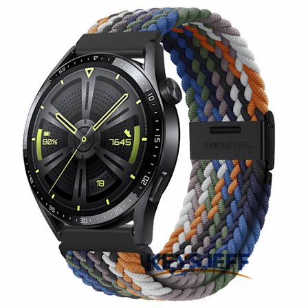 22 mm nylon Kompatibel med Galaxy Watch 3 45 mm/ Watch 46 mm, Gear S3 Frontier/Classic , Huawei Watch GT 3 46 mm flätat band