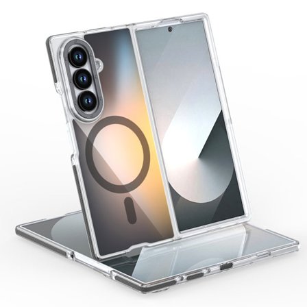 Fodral för Samsung Z Fold 7, Tvåfärgad Kameleont Magsafe Anti-Fall (Svart)