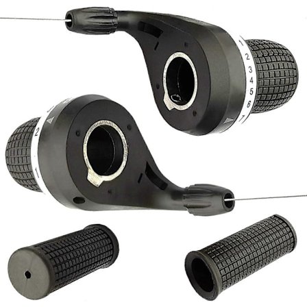 1 Par Cykel Drejegreb Gearskiftere 3X7 SpeedDIP Kompatibel med Shimano Mærke Cykel og 1 Par Anti-Slip Gummi Cykel Styrgreb