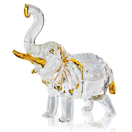 Krystal Thai Elefant Figur med Rejst Stamme Glas Dyre Ornament Kollektion, Hjemmebord Midtpunkt