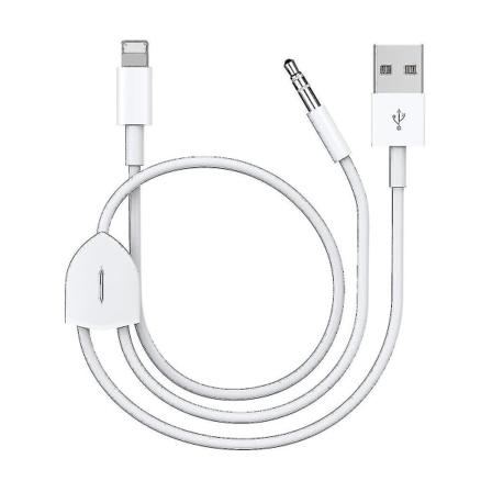 [Päivitetty] 2-in-1-äänentoistokaapeli, joka on yhteensopiva iPhonen/iPadin kanssa, lataa ja toista musiikkia samanaikaisesti, tukee autoradioita/