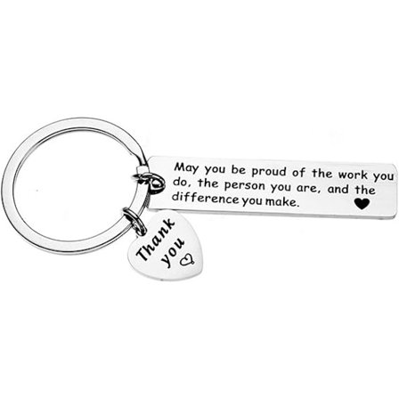 Julklapp till kollegor, Dagspresent till chefer, nyckelringspresent till chefer, unisex, rostfritt stål, inga ädelstenar.