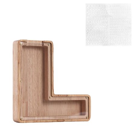 Personlig Träpengburk med Namn Träsparbössa 26 Engelska Bokstäver Semesterprydnader