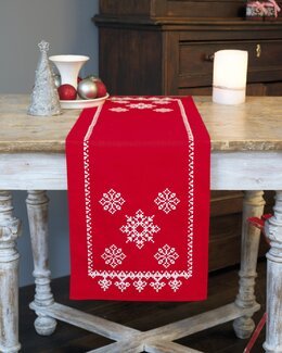 Stickpackung Tischläufer Festliches Rot
