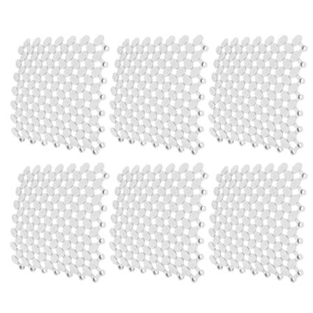 6 stk 20x20cm sklisikker skjøting Sammenlåsende gulvmatte for kjøkken Bad Dusj Basseng Balkong white 20×20CM