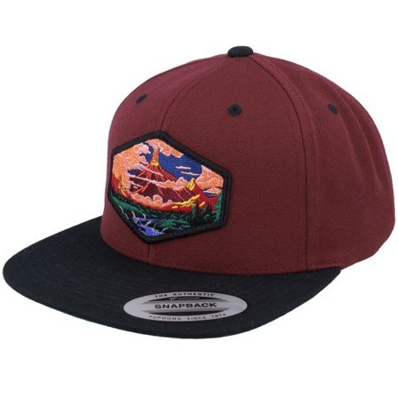 Wild Spirit - Röd snapback Keps - Vulcano Maroon Black Snapback @ Hatstore