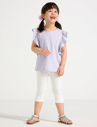 Lindex Capri Leggings With Bow - White - 128