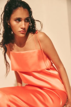 Malina - Mette Midikleid - 40 - Papaya