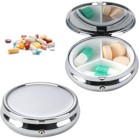 2 stk. vandtæt metal pilleæske, bærbar pilleæske, pilleæske, bærbar og robust pilleæske