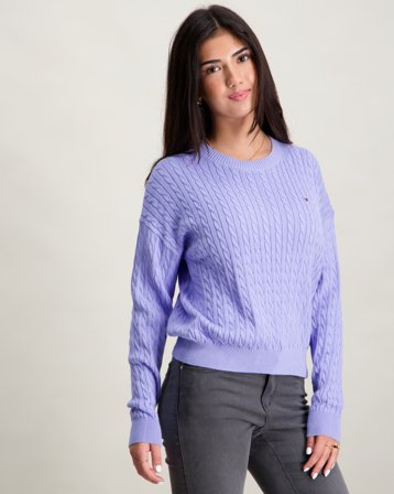 Tommy Hilfiger CABLE SWEATER Blauw Truien Meisjes - Kids Brand Store