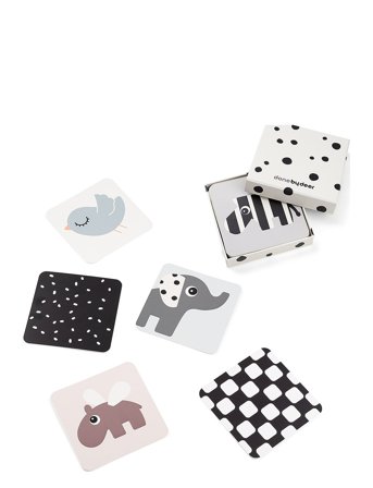 Done by Deer | Baby Kontrastkort 10 Stk. Deer Friends Farvemix | 11X 11CM