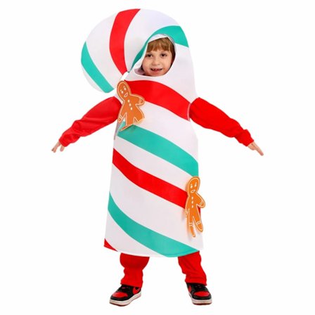 Juldräkter för barn, polkagris-cosplay 125/145 cm (Vit)