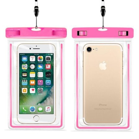 Vattentät fodral - Universal - iPhone XS MAX, XR, XS, X, 8, 8 Plus - PVC - Rosa - IPX8