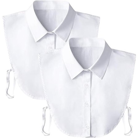 2 stk - Blusekrage Dame - Skjortekrage - Løs krage - Blusekrage - Falsk løs krage