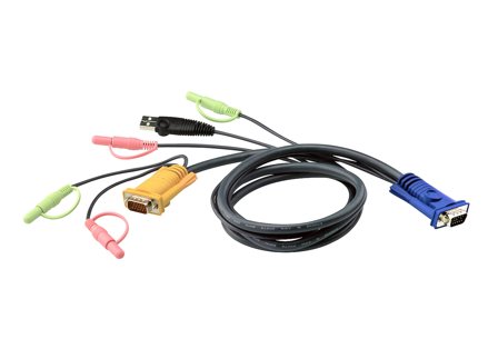 ATEN 6FT KVM CABLE W/ MIC/AUDIO SUPPORT - CS1732/34/54/58