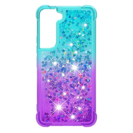 Skalo Samsung S22 Kvicksand Glitter Hjärtan Tpu-skal - Turkos-li Multifärg