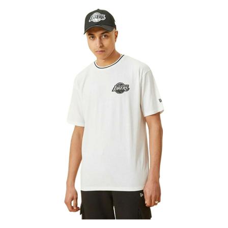 New Era, Camiseta lakers distressed graphic ovrszd tee neyyan Wit, Heren, Maat:L