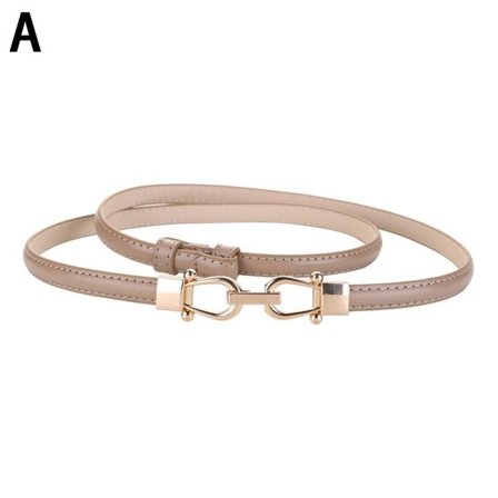 Dam Bälte Läderbälte Skinny Spänne Midjebälte Jeans Klänning Khaki One Size