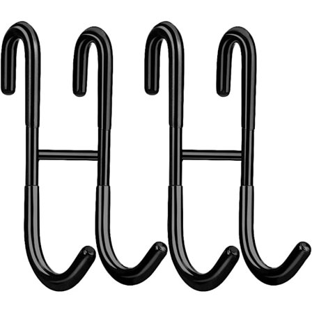 2-pack duschglasdörrkrokar, matt svart plätering