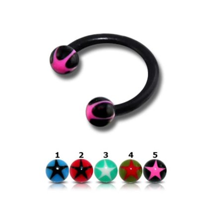 UV Circular Barbell med UV Bollar