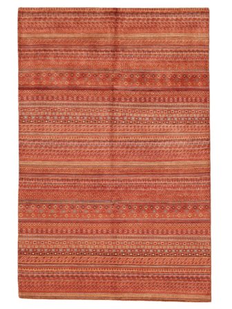 Handgeknüpft Modern Afghan Fine 199X305 Wollteppich Dunkelrot/Rot