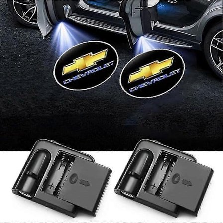 2 stk. Kompatibel med Chevrolet Chevy Trådløs Bildør Logo Lys LED HD Velkomst Courtesy Ghost Shadow Projektor Lampe Kompatibel