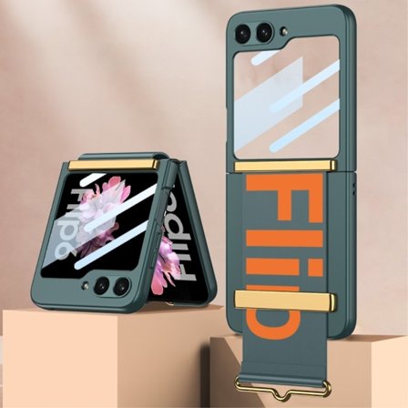 GKK Galaxy Z Flip 6 / 7 FE Skal Bälte Hybrid Grön/Orange