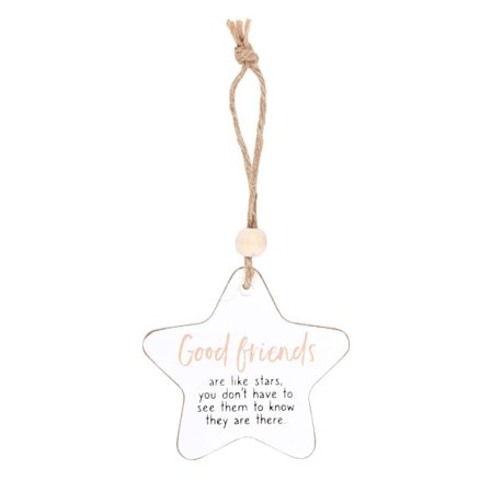 Något Annorlunda Goda Vänner Stjärna Hängande Sentiment Skylt På