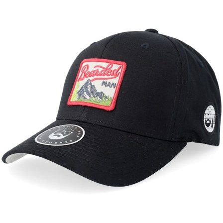 Bearded Man - Zwart flexfit Cap - No Shave Codex Wooly Combed Black Flexfit @ Hatstore