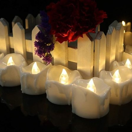Fri Kombination 24 st/paket Ljusflimmer LED-te ljus med Timer Elektroniskt Ljus med Batteri för Semesterdekoration Romantisk