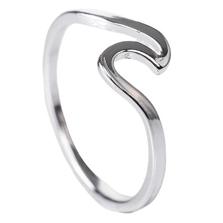Unik design Wave Ring Ocean Sea Wave Ring 925 Sølv Legering Ring Girlss Gift