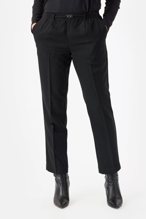 Brandtex - Anna Bukser "Vinter" - Ekstra Kort - Sort - Regular Fit / Elastik i Taljen