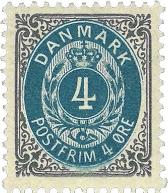 Danmark 4 øre to farvet