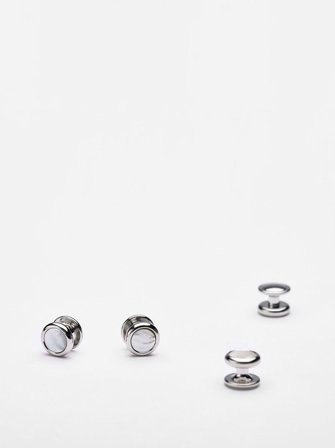 John Henric Men's Formal Buttons Silver Size Onesize