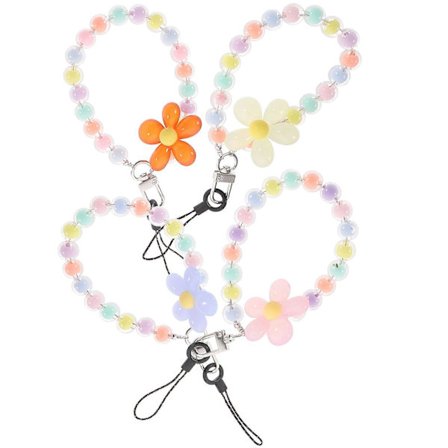 4 stk. Telefon Charm Nøglering Telefon Tilbehør Charm Telefon Snor Håndledsrem (h})