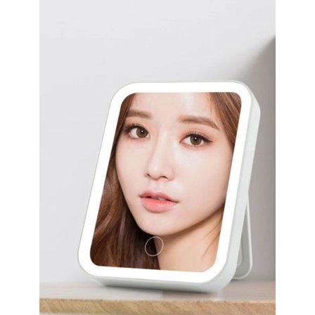 USB Genopladelig Bærbar Kompakt LED Vanity Spejl med Touch Skærm Dæmpning Makeup Spejl