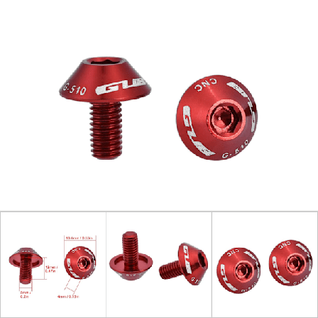GUB G-510 2 kpl M5 * 12mm Py r n vesipullotelineen pidike Ruuvipultit (punainen)