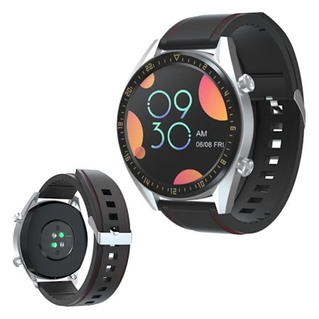 Huawei Watch GT 2 42mm genuine leather watch band - Black / Red